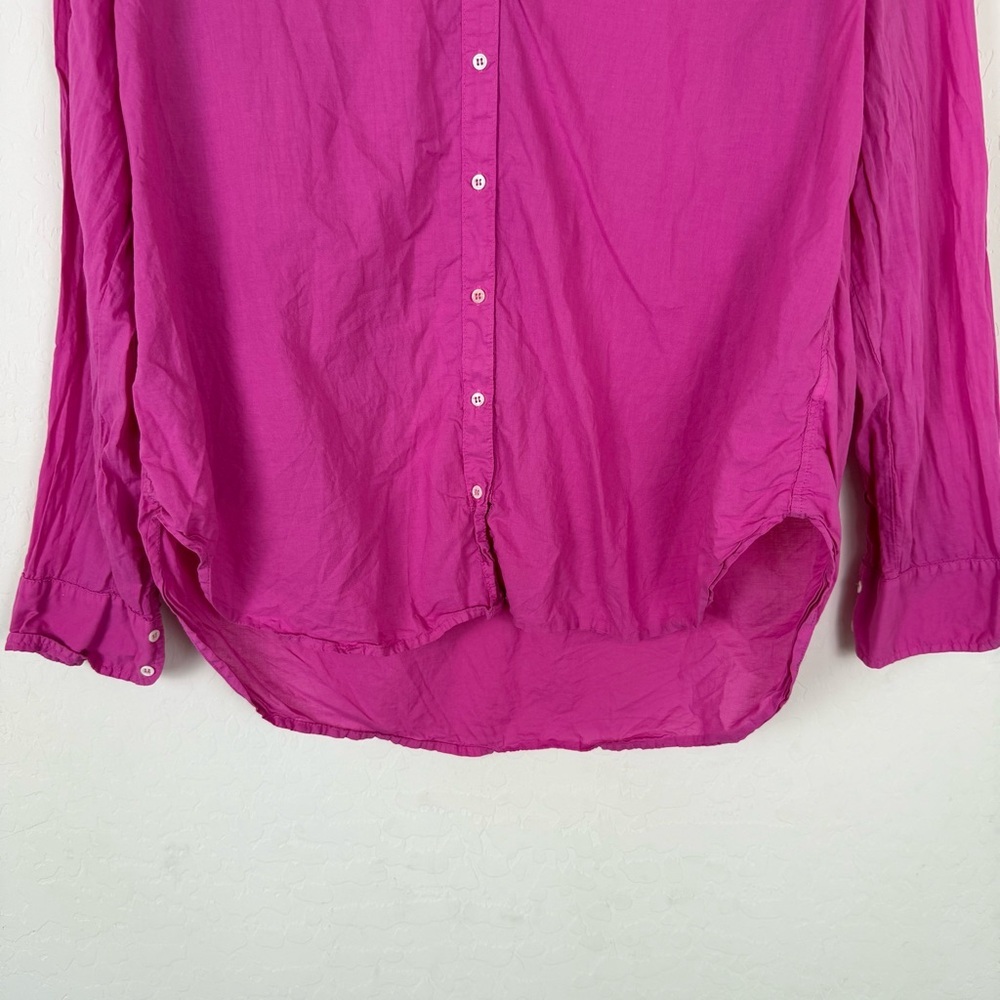Xirena Beau Cotton Poplin Long Sleeve Button Down Shirt Magenta Pink - Picture 7 of 10